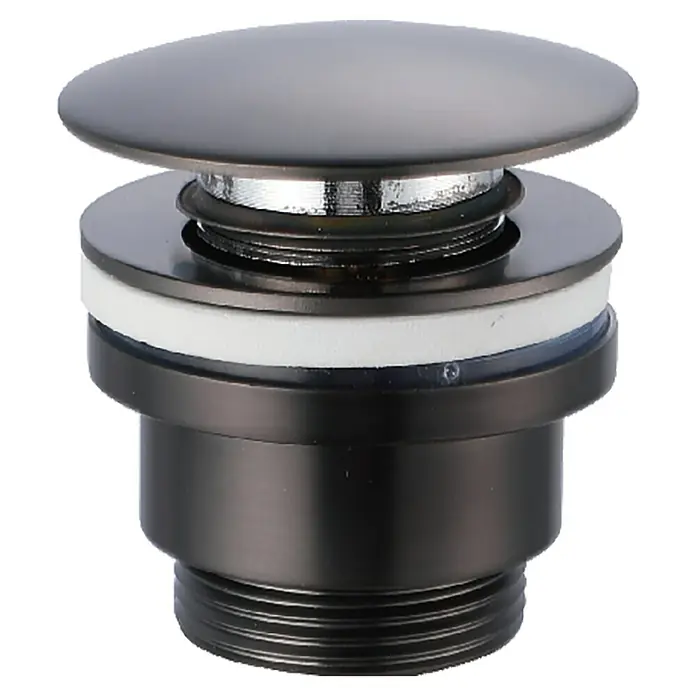 Imex Válvula click clack - 1¼'', Latón, Black gun metal - Conjunto de desagüe negro para lavabo. Perfecto para baños modernos con construcción de calidad.