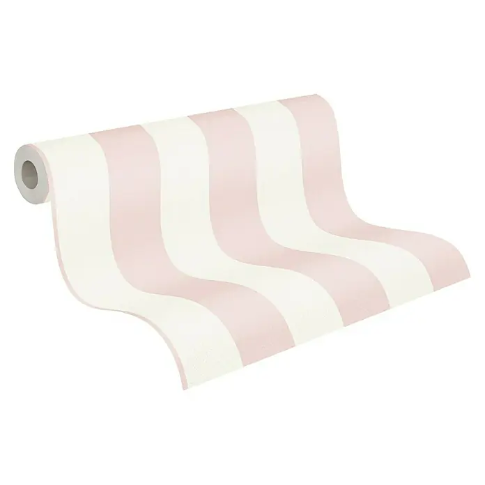 A.S. Création Trendwall 2 Vliestapete - Rosa/Weiß, Streifen, 10,05 x 0,53 m - Tapetenrolle mit rosa und weißen Streifen für eine stilvolle Wandgestaltung. Dekoratives Interieur für Ihr Zuhause.