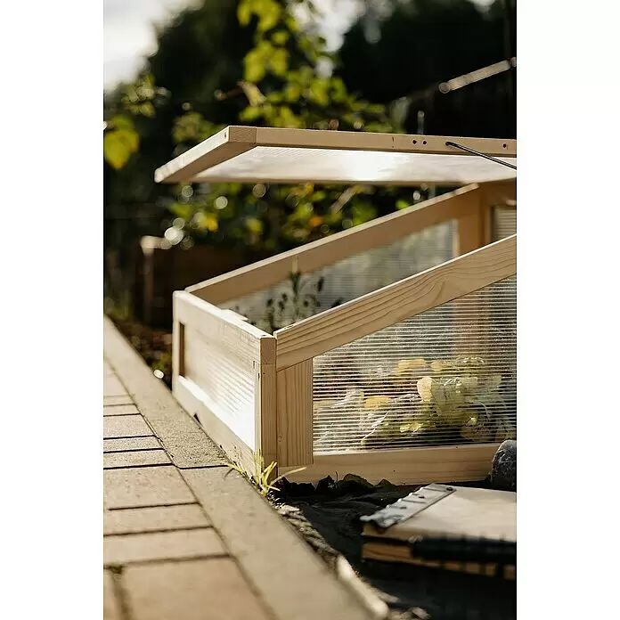 Frühbeet-Aufsatz - Passend für: Palettenrahmen Hochbeete 80 x 60 cm - Stimmungsaufnahme
