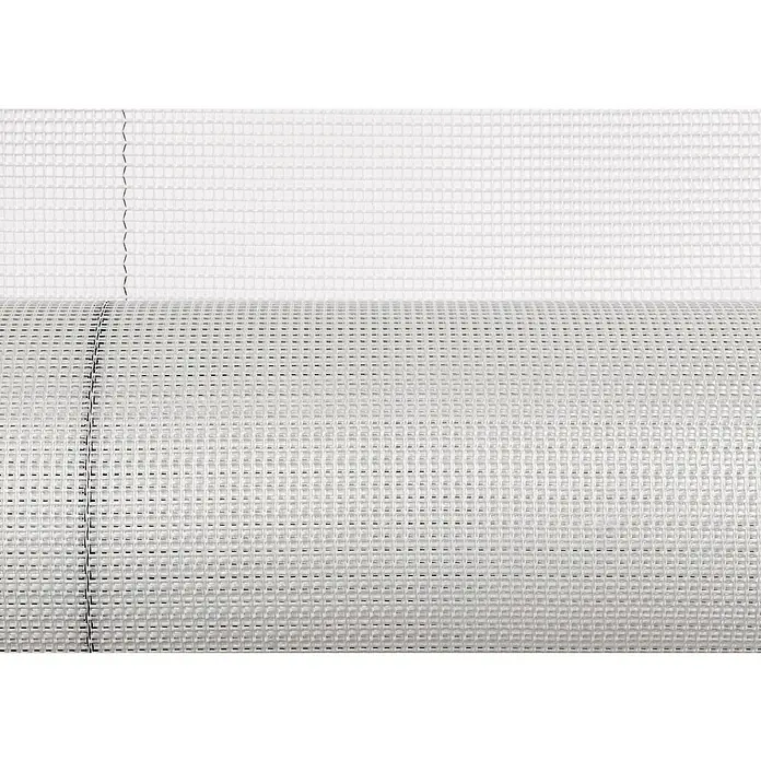 Profi Depot WDVS-Armierungsgewebe - Max. Anwendungsfläche: 55 m² - Nahaufnahme einer Rolle weißem Mückenschutzgitter, ideal für Fenster und Türen, um Insekten fernzuhalten und gleichzeitig die Luftzirkulation zu gewährleisten.