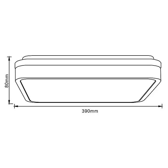 Brilliant LED-Deckenleuchte Tumeo - 24 W, L x B x H: 39 x 39 x 8 cm, Weiß, Warmweiß - Rechteckige Aufbauleuchte, 390mm Länge x 80mm Höhe, im schlanken, minimalistischen Design.