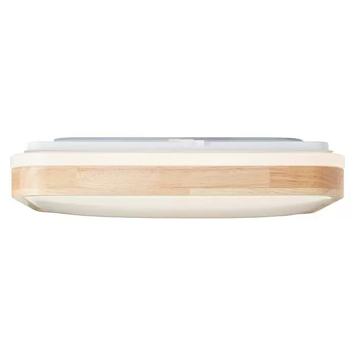 Brilliant LED-Deckenleuchte Tumeo - 24 W, L x B x H: 39 x 39 x 8 cm, Weiß, Warmweiß - Rechteckige LED-Deckenleuchte mit hellem Holzrahmen und weißem Diffusor.