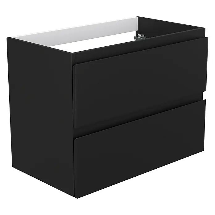 Camargue Espacio Waschtischunterschrank - 80 x 46 x 60 cm, 2 Schubkästen, Gama anthrazit matt - Schwarzer Waschtischunterschrank mit zwei Schubladen für ein modernes Badezimmerdesign. Stilvolles Möbelstück für mehr Stauraum und Ordnung.