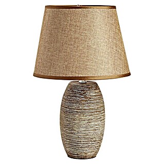 Lámpara de sobremesa redonda Ovalada con líneas (40 W, Ø x Al: 25 x 40 cm, E14)