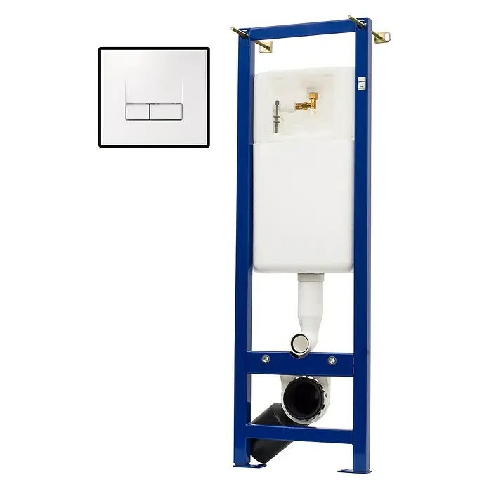 Siamp WC-Vorwandelement Smarty - 14 x 36 x 115 cm - Vorwandelement für ein Hänge-WC mit Betätigungsplatte. Robuste Konstruktion zur einfachen Installation.