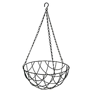 Bellissa Blumenampel Hanging Basket (Ø x H: 35 x 15 cm, Metall, Schwarz)