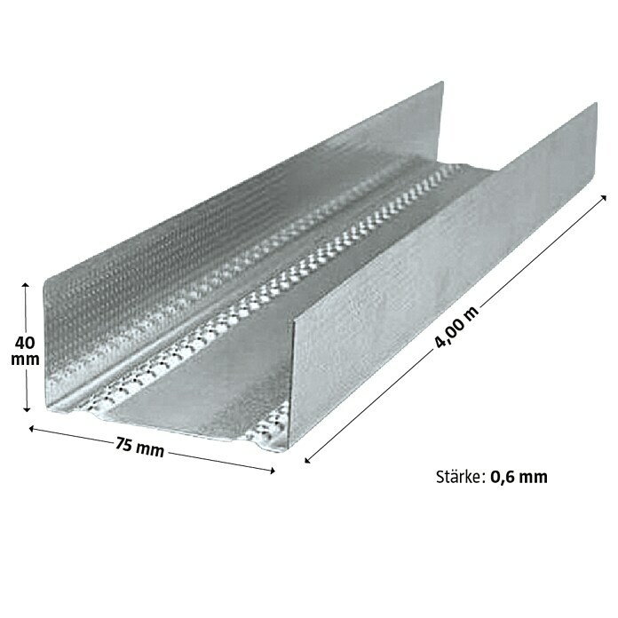 Probau UW-Rahmenprofil (4.000 x 75 x 40 mm, Stahlblech)