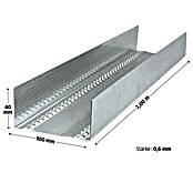 Probau UW-Rahmenprofil (2.000 x 100 x 40 mm, Stahlblech)