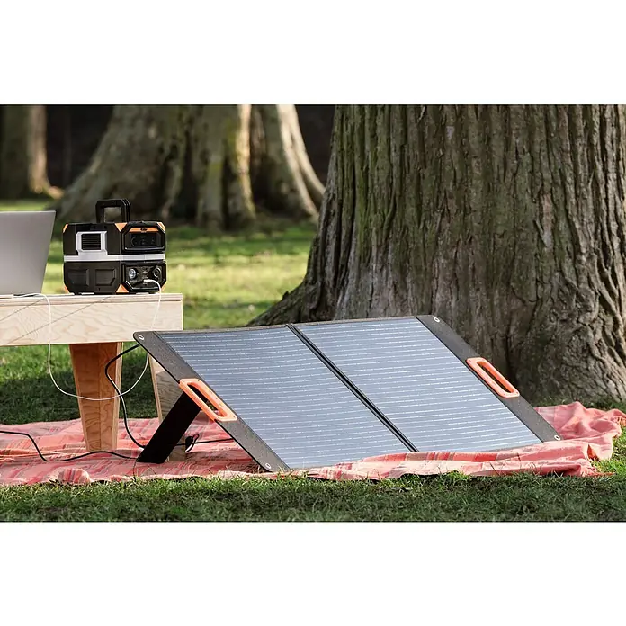 Technaxx Powerstation TX-201 - 315 Wh, Schwarz - Solarpanel und Stromgenerator für netzunabhängige Energieversorgung im Freien. Ideal für Camping und Outdoor-Aktivitäten.