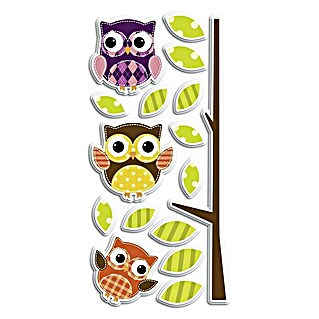 Adhesivos decorativos Owls Foam (Búhos, Multicolor, 15 cm x 31 mm)