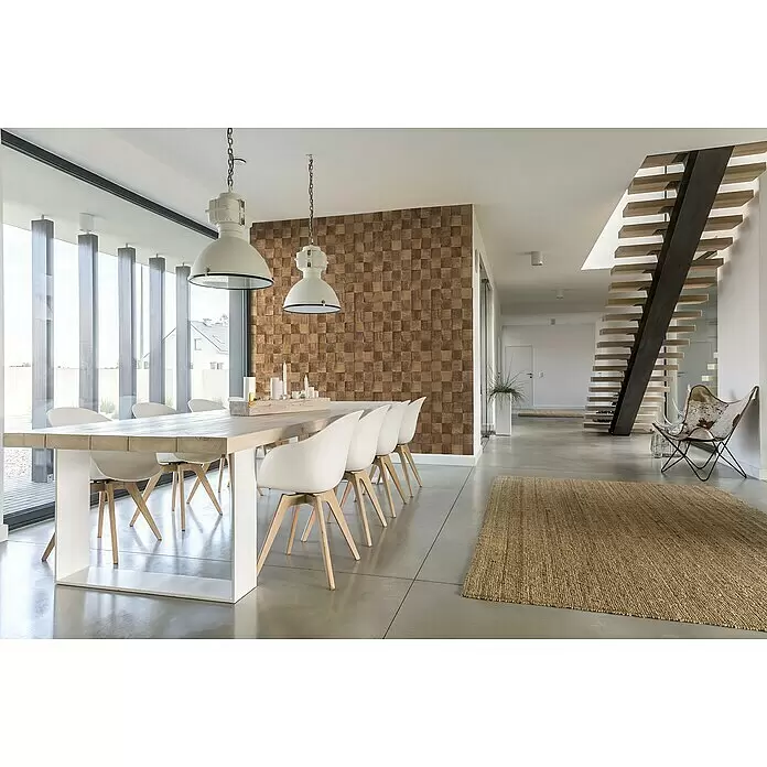 Wandpaneel Quadro III - Kiefer, 380 x 380 mm, Stärke: 6 mm - 14 mm, 0,58 m² - Stimmungsaufnahme