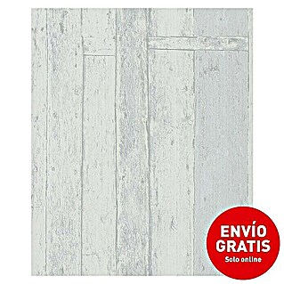 Papel pintado (Madera blanca, 10 x 0,53 m)