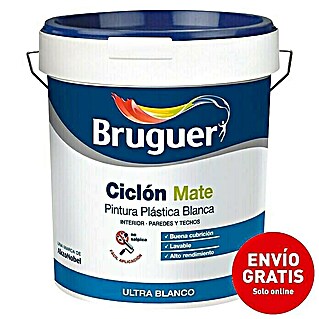 Bruguer Pintura para paredes y techos Ciclón (Blanco, 15 l, Mate)