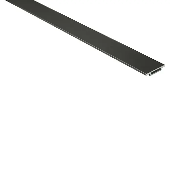 Kovalex Sichtschutzelement Premium Startermodul Komplettset - B x H: 180 x 180 cm, Anthrazit - Detaillierte Aufnahme eines schwarzen LED-Aluminiumprofils, das sich ideal für moderne Beleuchtungslösungen eignet.