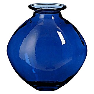 Jarrón Qin (Ø x Al: 24 x 26 cm, Vidrio, Azul)