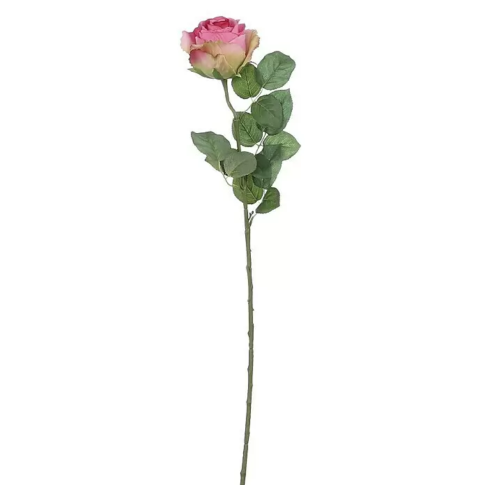 Kunstblume Rose - Höhe: 69 cm, Rosa, Kunststoff - Detailaufnahme