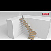 Dolle Mittelholmtreppe Hamburg (Breite: 85 cm, 1/4-gewendelt, Perlgrau, Farbe Stufen: Eiche Natur, Geschosshöhe: 240 cm - 279 cm) | BAUHAUS