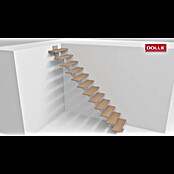 Dolle Mittelholmtreppe Hamburg (Breite: 85 cm, Gerade, Anthrazitgrau, Farbe Stufen: Eiche Weiß, Geschosshöhe: 259 cm - 301 cm) | BAUHAUS