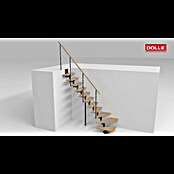 Dolle Mittelholmtreppe Boston (Breite: 74 mm, Anthrazitgrau, 1/4-gewendelt, Farbe Stufen: Eiche Natur, Geschosshöhe: 228 cm - 300 cm) | BAUHAUS