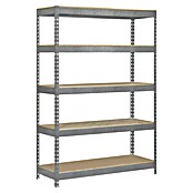 Simonrack Bricoforte Metall-Schwerlastregal Bricoforte (L x B x H: 60 x 100 x 200 cm, Traglast: 300 kg/Boden, Anzahl Böden: 5 Stk., Silber)