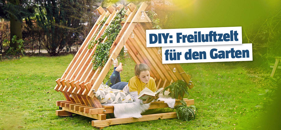 DIY: Freiluftzelt im Garten mit Kind