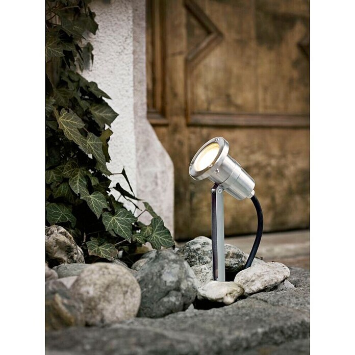 Eglo LED-Erdspießleuchte Nema (5 W, Edelstahl, L x B x H: 11 x 8,5 x 24 cm)