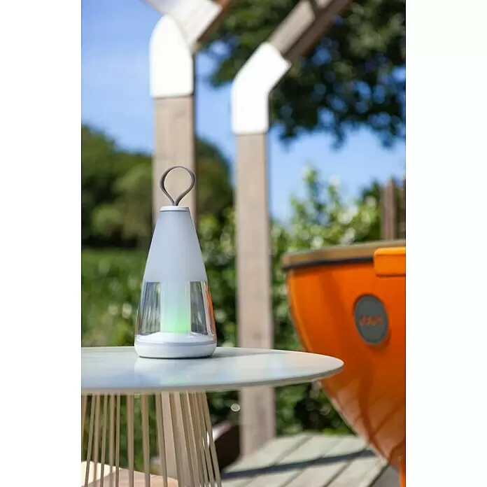 Lutec Akku-Tischleuchte PEPPER - 3 W, L x B x H: 12 x 12 x 29 cm, Weiß, RGBW - Detailaufnahme