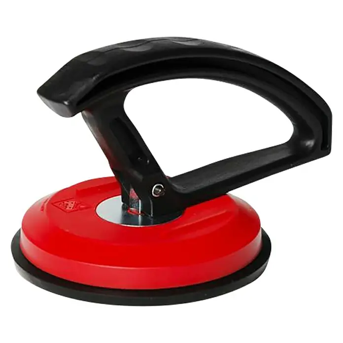 Rubi Ventosa - Diámetro: 110 mm, Carga soportada: 40 kg, Específico para: Superficies lisas - Ventosa roja para baldosas con mango negro para levantar y transportar fácilmente baldosas y superficies de vidrio.