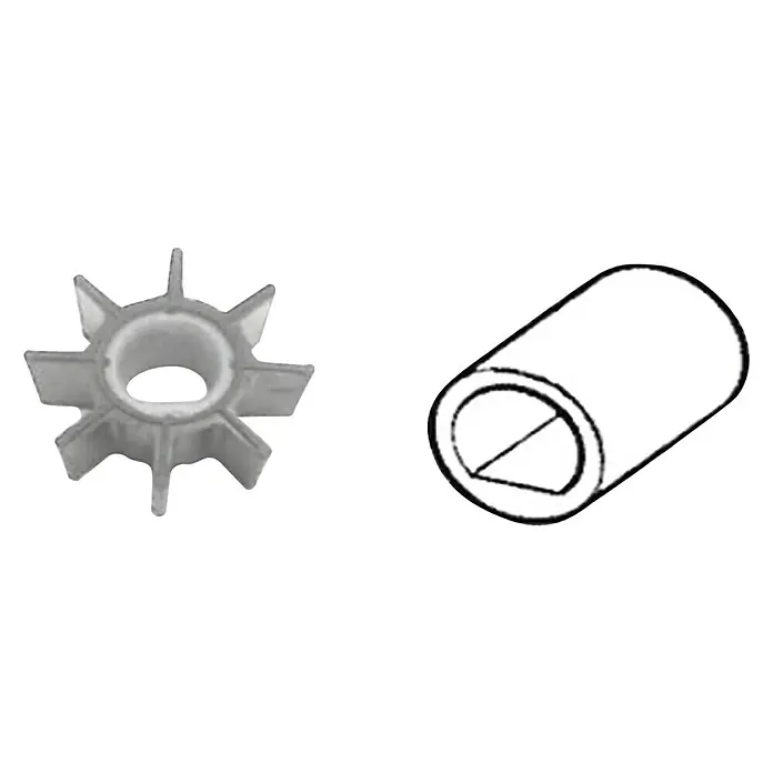 CEF Impeller 500327 - Ø x L: 41 x 23 mm, Wellendurchmesser: 14,2 mm - Das Bild zeigt zwei verschiedene Maschinenteile, darunter ein Zahnrad und ein zylindrisches Bauteil, beide für den Einsatz in Maschinen.