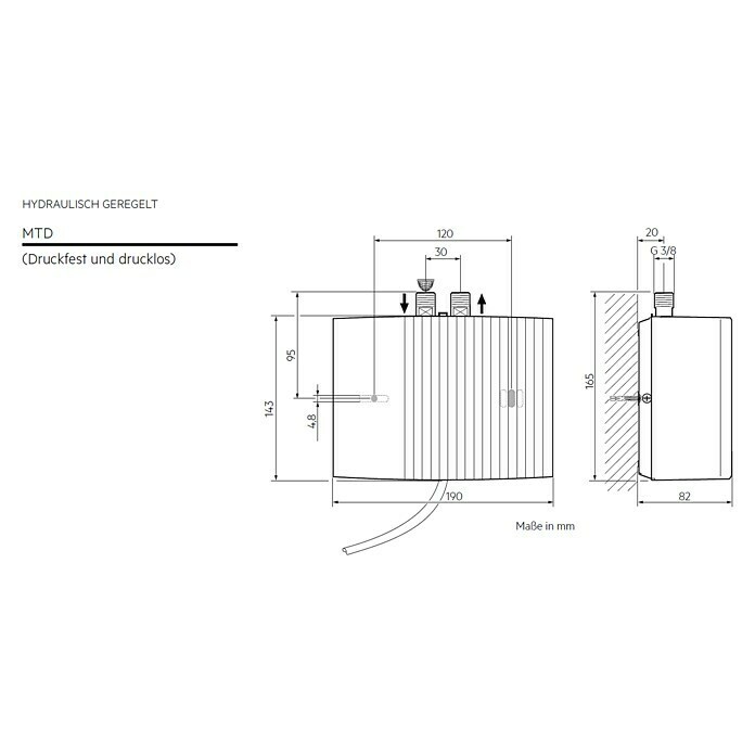 AEG Durchlauferhitzer MTD 350 (3,53 kW, Hydraulisch, Geschlossen) | BAUHAUS