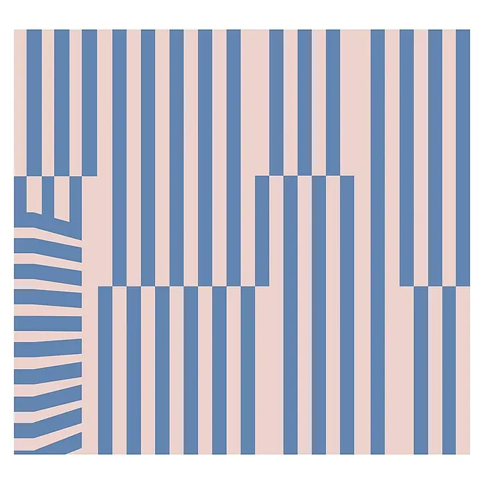 Komar Infinity 2 Fototapete Plural - B x H: 300 x 250 cm, Vlies - Abstrakte Kunst mit blauen und rosa Streifen, die ein modernes und stilvolles Muster für verschiedene Anwendungen bieten.