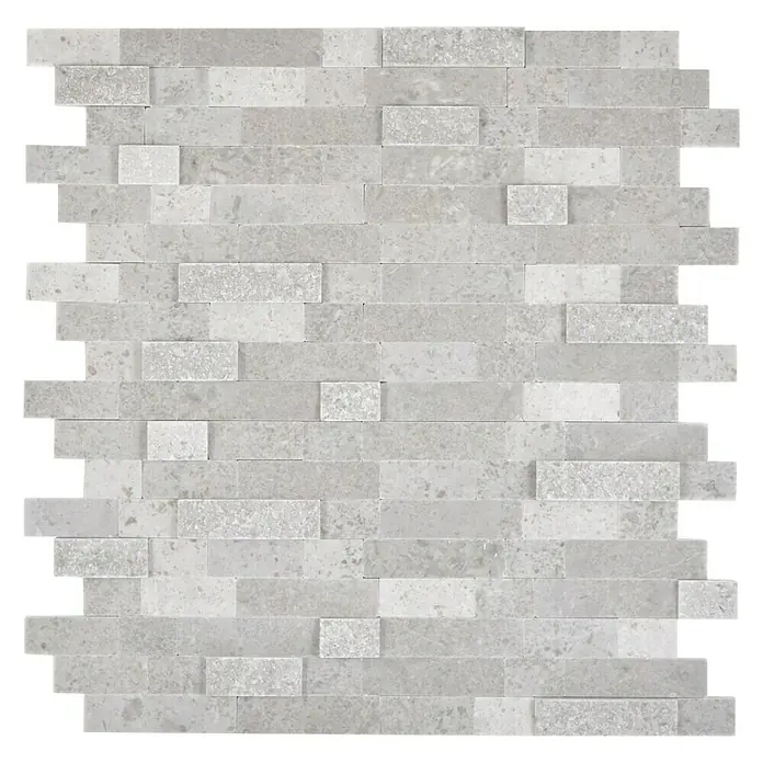 Selbstklebemosaik SAM 4NM32 - 30 x 27,5 cm, Grau, Matt - Bild einer modernen Wandfliese aus grauem Naturstein, die ein elegantes und zeitgemäßes Design für Innenräume bietet.