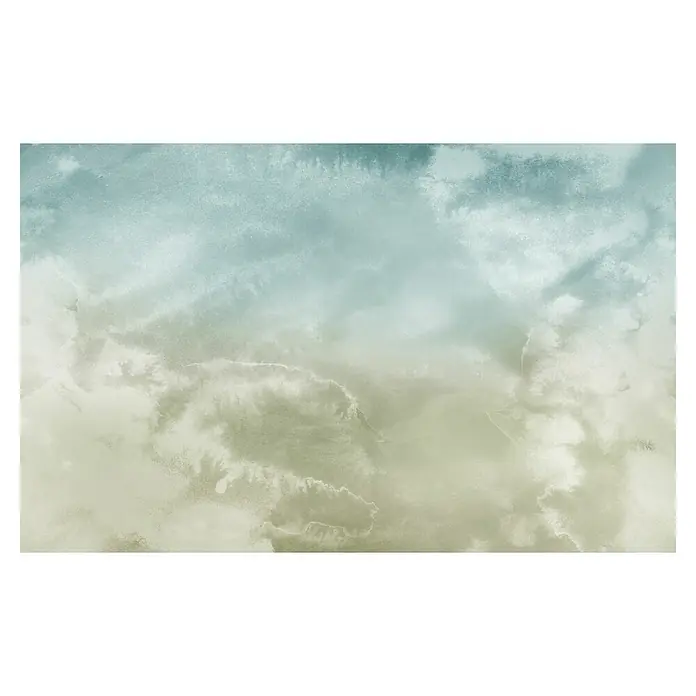 Komar Infinity 2 Fototapete Broken Blend - B x H: 400 x 250 cm, Vlies - Ein abstraktes Hintergrundbild mit einem sanften Verlauf von Blau zu Beige, ideal für Webseiten oder Präsentationen mit ruhiger Atmosphäre.