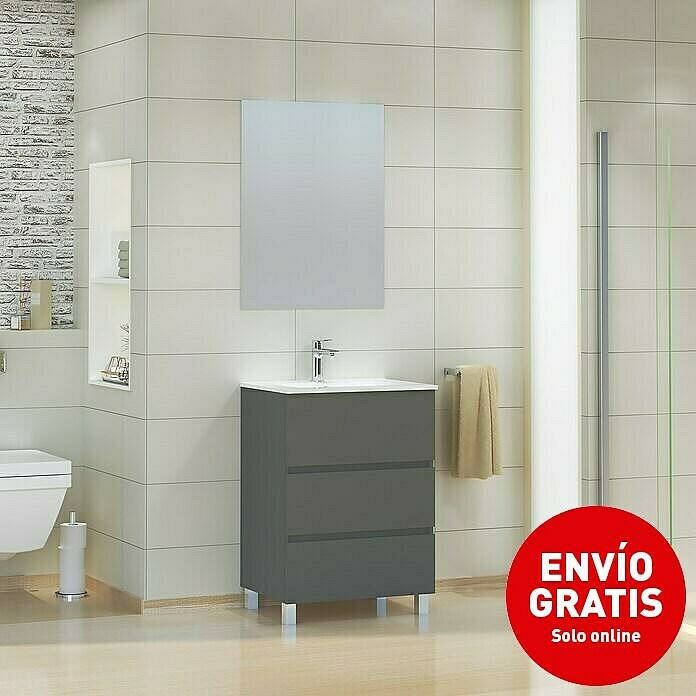Mueble de lavabo Patri (45 x 60 x 83 cm, Gris)