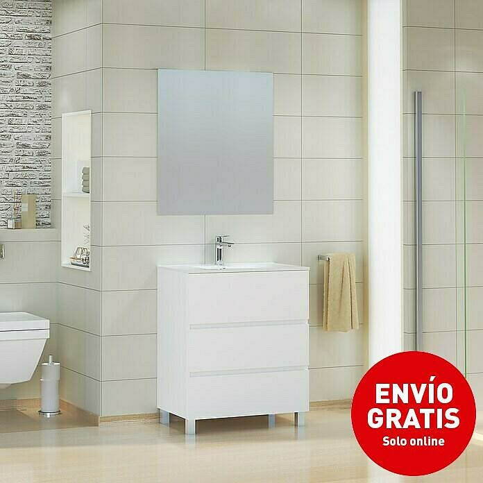 Mueble de lavabo Patri (46 x 70 x 83 cm, Blanco)