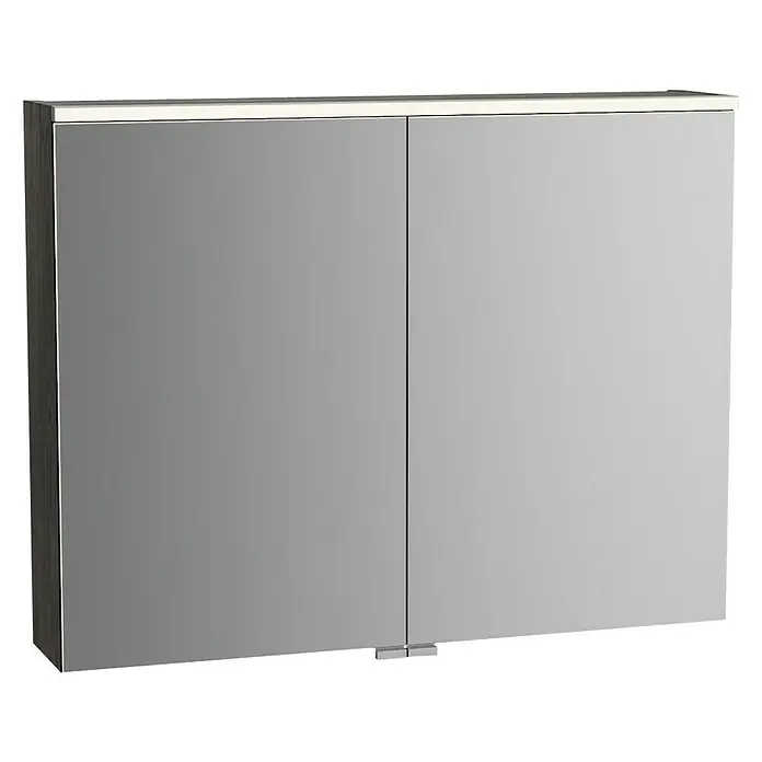 Camargue Aurinia LED-Spiegelschrank - B x H: 80 x 62 cm, Mit Beleuchtung, Marone Trüffel - Eleganter Spiegelschrank mit zwei Türen. Das moderne Design und die integrierte Beleuchtung machen ihn zu einem Highlight im Badezimmer.