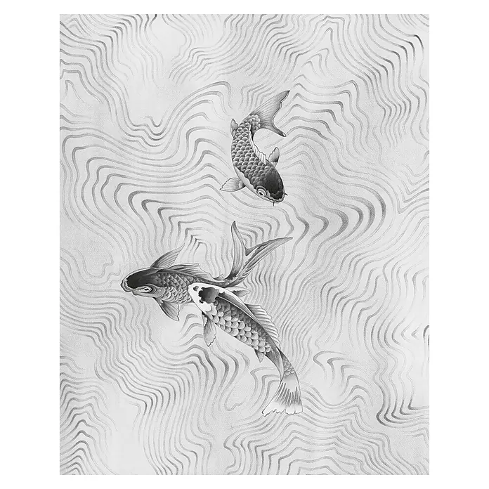 Komar Infinity 2 Fototapete Perfect Pond - B x H: 200 x 250 cm, Vlies - Elegante Koi-Fische gleiten anmutig durchs Wasser. Die filigranen Zeichnungen fangen ihre Schönheit und Bewegung perfekt ein.