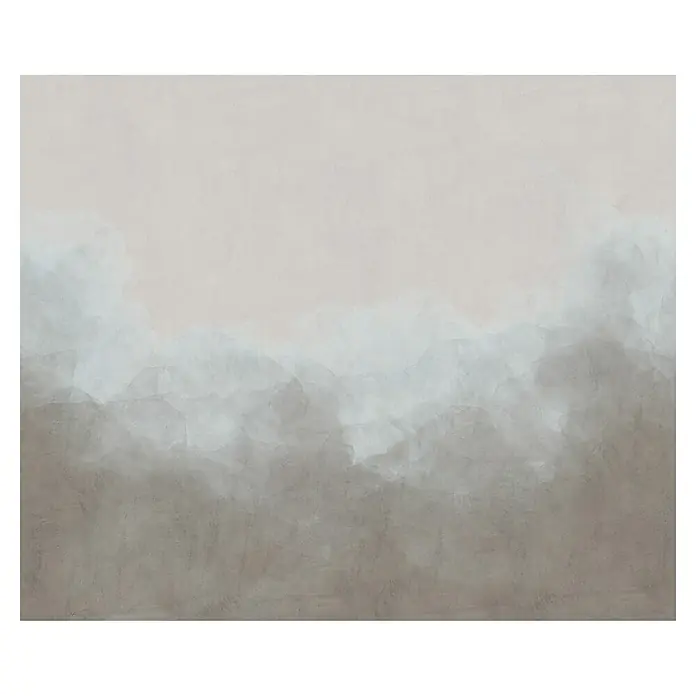 Komar Infinity 2 Fototapete Foggy Filament - B x H: 300 x 250 cm, Vlies - Abstraktes Wandbild mit sanften Farbübergängen von Rosé über Grau zu Braun, das eine beruhigende und harmonische Atmosphäre schafft.