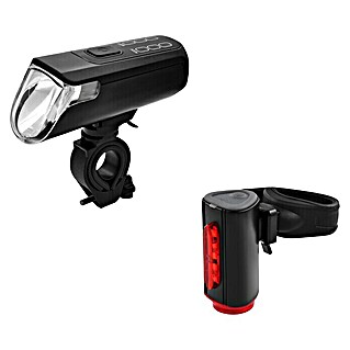 Fischer Fahrradbeleuchtungs-Set (60 Lux, LED, Schwarz)