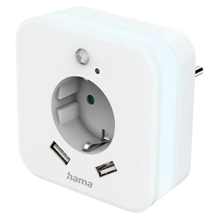 Hama LED-Nachtlicht mit Steckdose, USB, | Bewegungs- x 8,5 8,5 B Tageslichtweiß) (L 7,5 und x Lichtsensor x x H: BAUHAUS cm