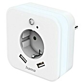 Hama LED-Nachtlicht mit Steckdose, USB, Bewegungs- und Lichtsensor (L x B x H: 7,5 x 8,5 x 8,5 cm, Tageslichtweiß) | BAUHAUS