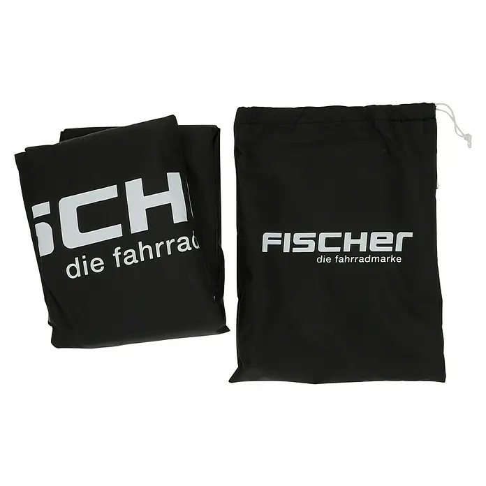 Fischer Fahrradgarage Premium - Polyester - Schwarze Fischer-Fahrradtasche mit weißem Logo "Fischer - die fahrradmarke" für Zubehör und Ersatzteile, praktisch und stilvoll.