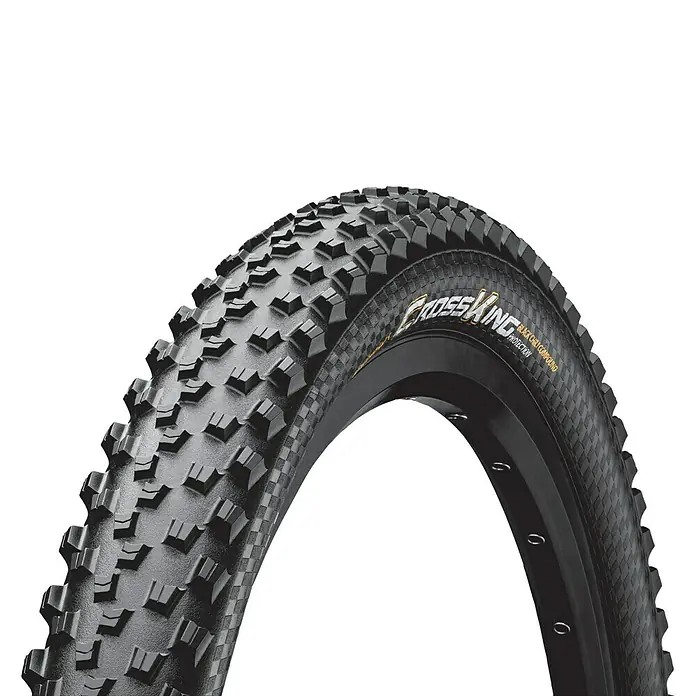 Continental Fahrradreifen Cross King II Performance - 27,5 ", 2,2 ", Geeignet für: Mountainbike-Räder, Pannensicher - Nahaufnahme eines Continental Cross King Fahrradreifens, der für hervorragenden Grip und Leistung im Gelände entwickelt wurde.