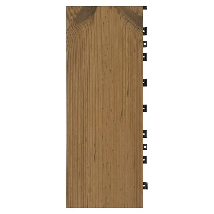 Klickfliese Smartplank - Kiefer, 118,4 x 15,1 x 2,8 cm, Braun, 1 Stk. - Nahaufnahme einer Holzfliese mit Maserung und Kunststoffverbindungen, ideal für Bodenbeläge im Innen- und Außenbereich.