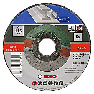 Bosch Trennscheibe A 30 S BF (Geeignet für: Metall, Durchmesser Scheibe: 115 mm, Stärke Scheibe: 2,5 mm, 5 Stk.)