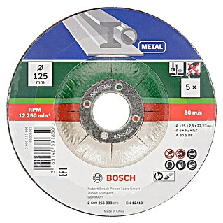 Bosch Rezni disk A 30 S BF  (Promjer rezne ploče: 125 mm, Provrt: 22,23 mm, Prikladno za: Metal, 5 Kom.)