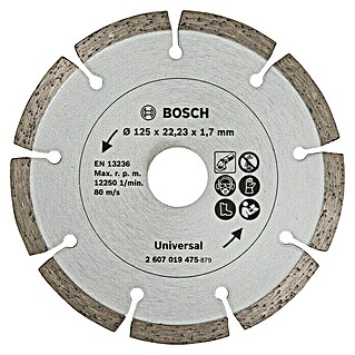 Bosch Diamant-Trennscheibe (Durchmesser Scheibe: 125 mm, Geeignet für: Baumaterialien)