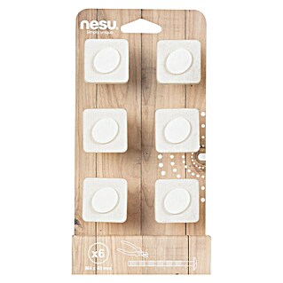 Nesu Tirador para muebles Cuadrado Shabby 6 uds. (L x An x Al: 3,5 x 3,5 x 3,2 cm, Madera)