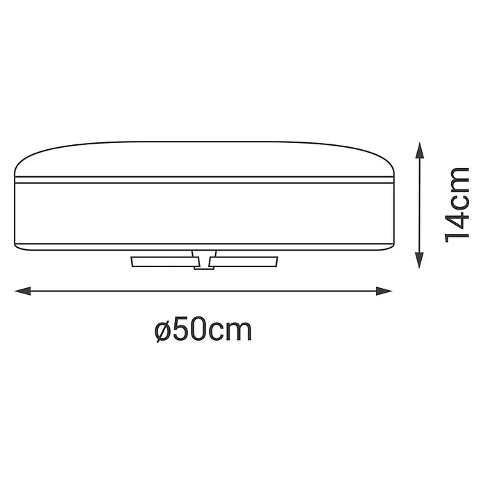 Sulion Ventilador de techo Javilex - Gris translucido, 50 cm, 34 W, Blanco neutro - Una lámpara de techo redonda empotrada en blanco, de 14 cm de alto y 50 cm de diámetro. Se monta con accesorios de techo.