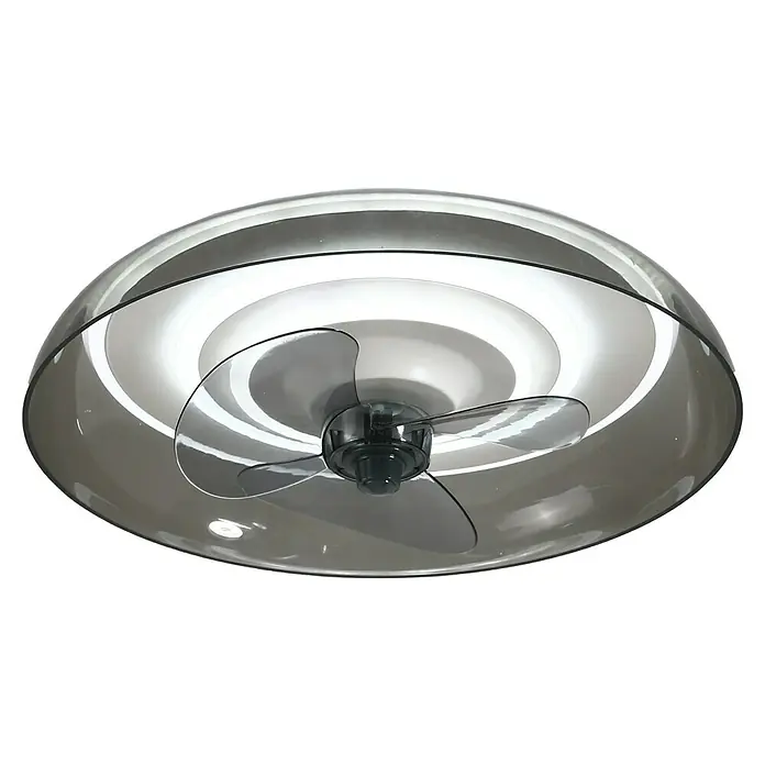 Sulion Ventilador de techo Javilex - Gris translucido, 50 cm, 34 W, Blanco neutro - Moderna lámpara de techo con ventilador. La lámpara tiene una pantalla transparente y es ideal para una iluminación y refrigeración elegante de la habitación.